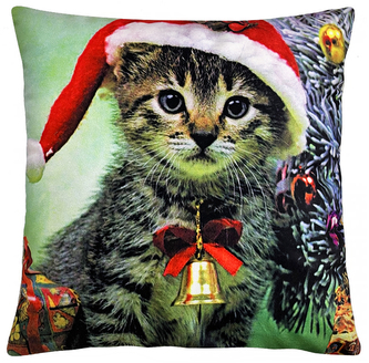 Vánoční polštář CHRISTMAS CAT 40x40 cm Mybesthome
