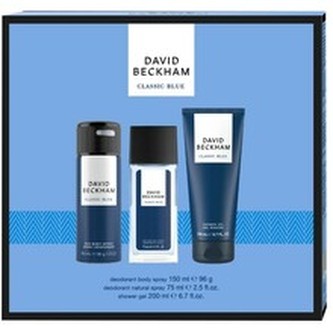 David Beckham Classic Blue - deodorant s rozprašovačem 75 ml + sprchový gel 200 ml + deodorant ve spreji 150 ml man