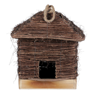 Ptačí budka z révového proutí.