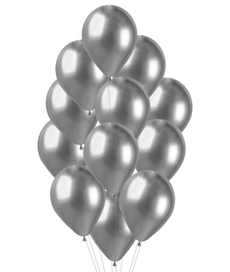 Balonkový buket Chrome Silver - 12 ks