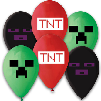 Latexové balonky TNT Minecraft - 6 ks