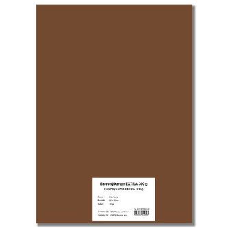 Barevný karton EXTRA 300g  50x70cm - hnědý  10listů