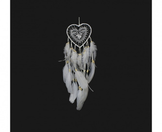 Lapač snů Boho srdce se světýlky 13 x 45 cm