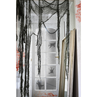 Halloweenská dekorace síť zelená 35 x 300 cm - 4 ks