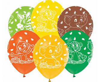 Latexové balonky Zvířátka z Afriky 30 cm - 5 ks