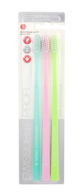 Swissdent Gentle Trio Extra Soft Set ( 2 + 1 ZDARMA zelený + růžový + modro-zelený) - Sada zubních kartáčků unisex