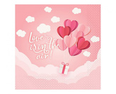 Papírové ubrousky Love Is In The Air 33 x 33 cm - růžové