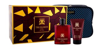 Trussardi Parfums Uomo The Red Dárková sada Toaletní voda 100 ml, sprchový gel Uomo The Red 100 ml a kosmetická taška