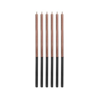 Dortové svíčky dlouhé Chrome rose gold 6 ks