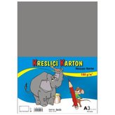 Kreslicí karton barevný A3/50/180g - šedý