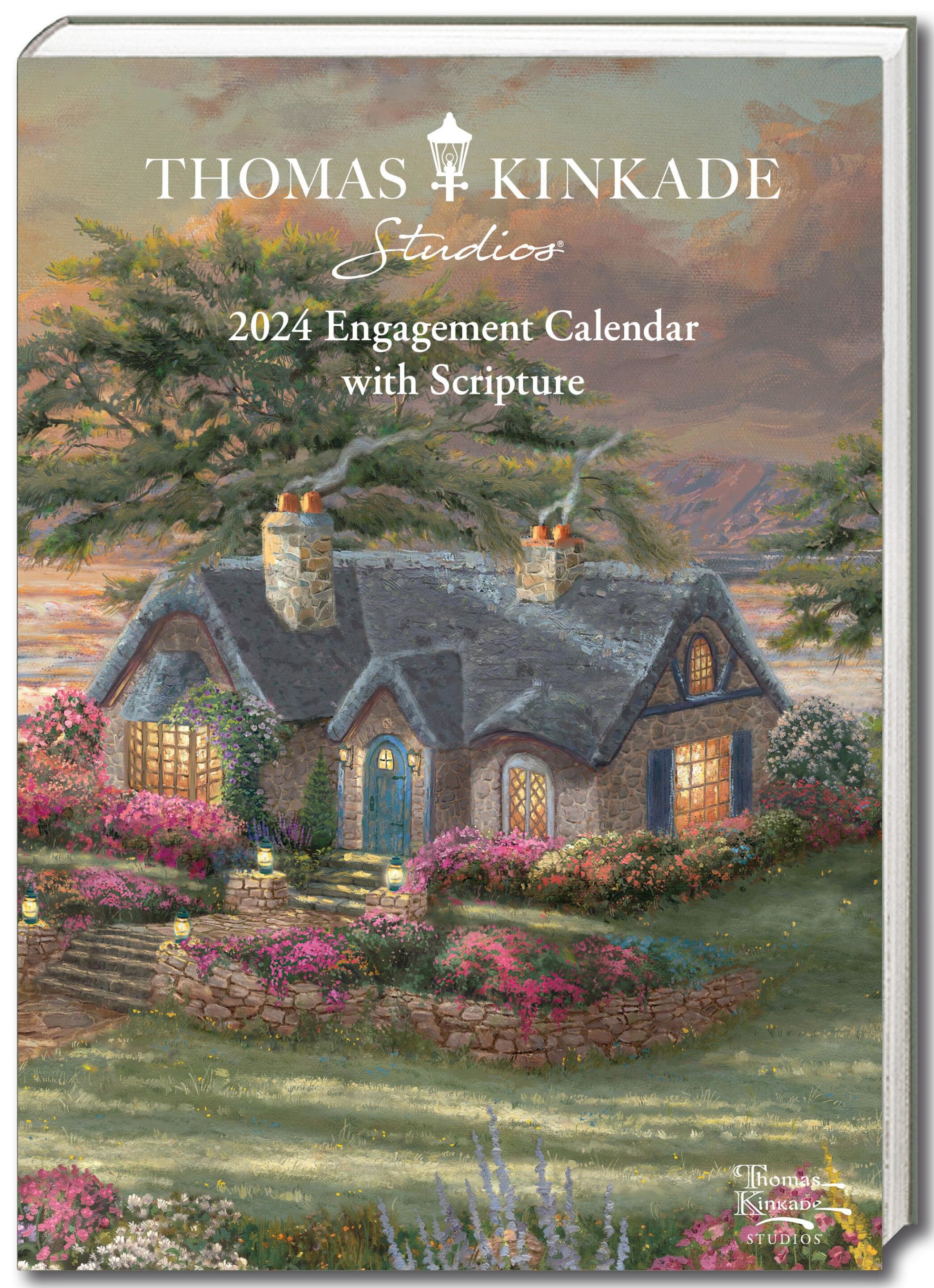 Thomas Kinkade Engagement Calendar with Scripture 2024 Andrews