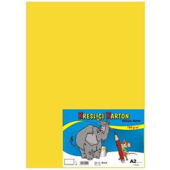 Kreslicí karton barevný A2/10/180g - žlutý