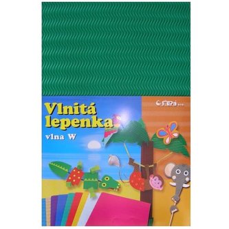 Lepenka W-Welle 260g 34,5 x 24,5cm zvlněná-zelená 10 listů
