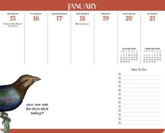 Effin' Birds 2024 Weekly Desk Pad Calendar