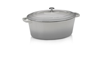 KELA Pekáč litinový oválný s poklicí Calido 36x29 cm světle šedá KL-12609 KELA Pekáč litinový oválný s poklicí Calido 36x29 cm světle šedá KL-12609