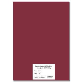 Barevný karton EXTRA 300g  50x70cm - bordo  10listů