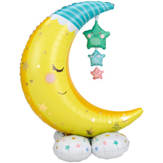 AirLoonz - stojící obří balónek Spící měsíc 130 cm