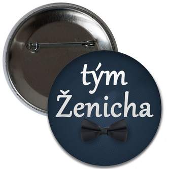 Placka Tým Ženicha - Modrá 6 cm