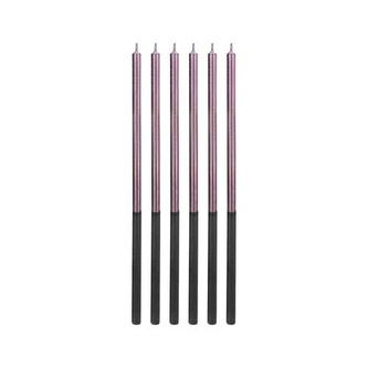 Dortové svíčky dlouhé Chrome lila 14,5 cm -  6 ks