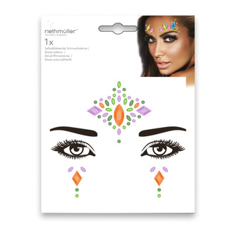 Nalepovací kamínky na obličej - oranžové