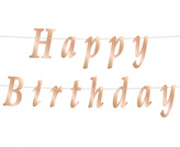 Papírový nápis rose gold Happy Birthday 200 cm