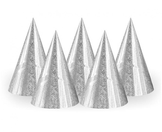 Papírové čepičky holografické stříbrné 100 ks