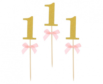Napichovátka První narozeniny - růžová 10 ks