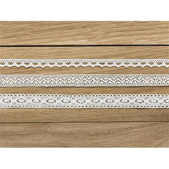 Krajka bílá 150 cm - 3 ks