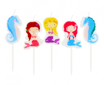 Dortové svíčky Mořská panna 5 ks