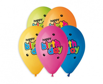 Latexové balonky Happy Birthday premium 33 cm - 5 ks