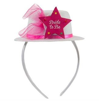 Čelenka s kloboučkem Bride to Be - LED