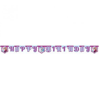 Party nápis Frozen - Severní záře Happy Birthday