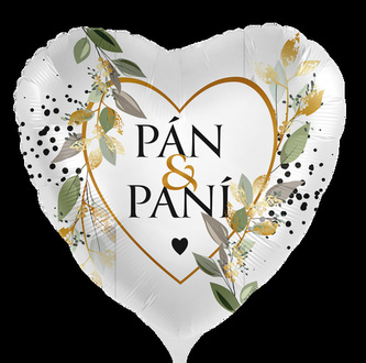 Foliový balonek Svatební Pan a Paní CZ - 43cm