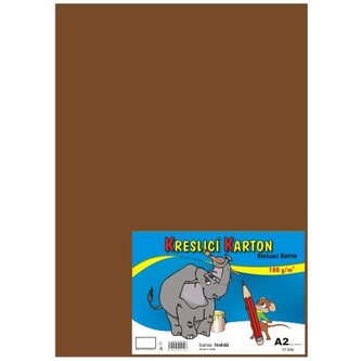 Kreslicí karton barevný A2/10/180g - hnědý