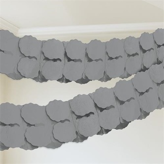 Závěsné papírová girlanda stříbrná 365 cm