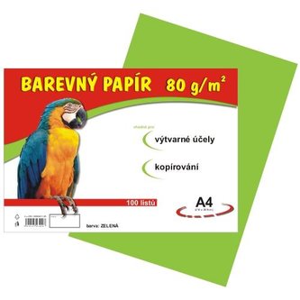 Barevný papír A4/100/80g-zelený světle