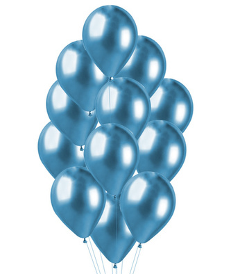 Balonkový buket Chrome Blue - 12 ks
