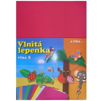 Lepenka E-Welle 260g 34,5 x 24,5cm rovná-pink 10 listů