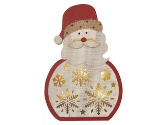 Dekorace vánoční EMOS DCWW24 dřevěná - Santa, 30 cm