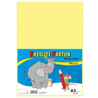 Kreslicí karton barevný A3/50/180g - krémový