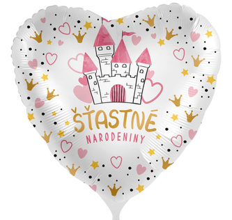 Foliový balonek Šťastné narodeniny SK - Princess 43cm