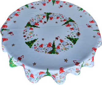 Vánoční ubrus na stůl CHRISTMAS HELLO O 150 cm Mybesthome
