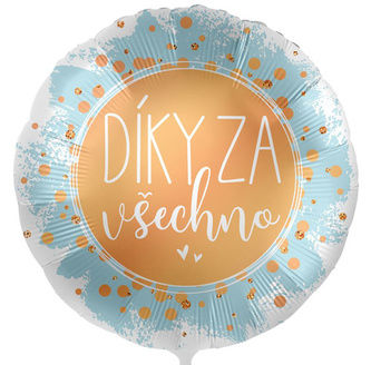 Foliový balonek Díky za všechno CZ - 43cm