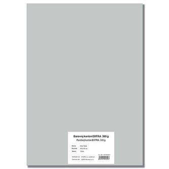 Barevný karton EXTRA 300g  50x70cm - stříbrný  10listů