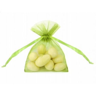 Organzové pytlíčky limetkově zelené 10 cm - 20 ks