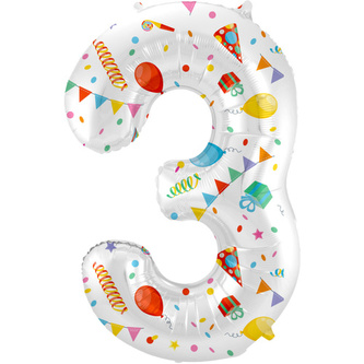 Foliová číslice - Party Joy 3 - 86 cm