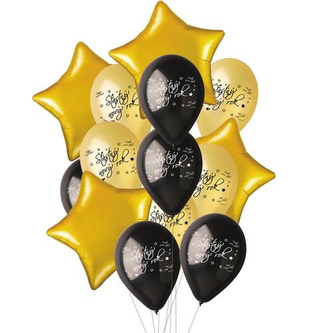 Balonkový buket Silvestrovský - Šťastný nový rok - 14 ks