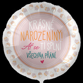 Foliový balonek Krásné narozeniny CZ 43cm