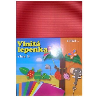 Lepenka E-Welle 260g 34,5 x 24,5cm rovná-červená 10 listů