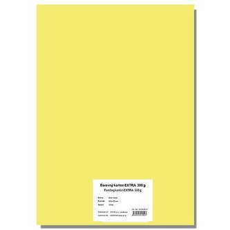 Barevný karton EXTRA 300g  50x70cm - světle žlutý  10listů